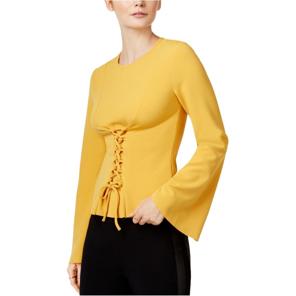 NWT - Bar lll Corset Blouse Yellow Long Sleeve